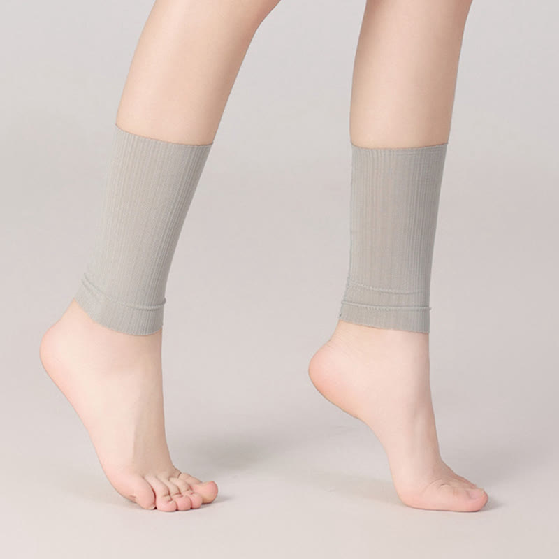 Manchons de cheville en soie glacée jacquard de blé (2 paires) - Gris - XL - image 7