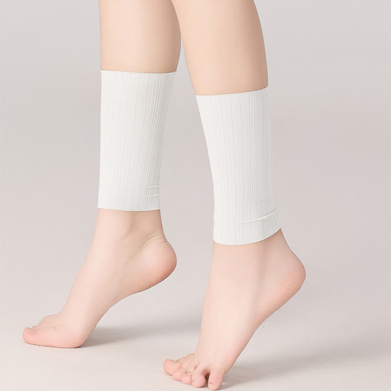 Manchons de cheville en soie glacée jacquard de blé (2 paires) - Blanc - XL - image 4