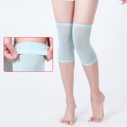 Genouillères antidérapantes en soie de mûrier sans couture - Bleu - XL - image 2