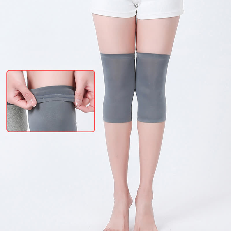 Genouillères antidérapantes en soie de mûrier sans couture - Gris - XL - image 4