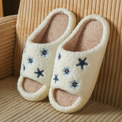 Chaussons mignons à motif de fleurs et d'étoiles, grande taille - image 4