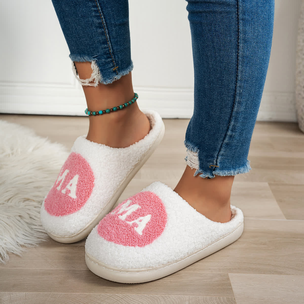 Chaussons imprimés MAMA grande taille - image 0