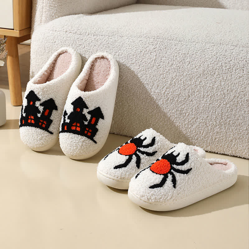 Chaussons grande taille à imprimé éléments d'Halloween - image 2