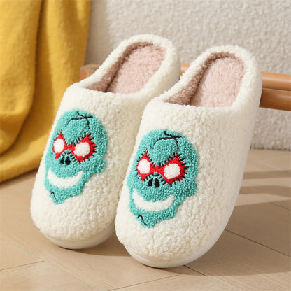 Chaussons grande taille motif dessin animé Halloween - Bleu - EU43-44 (US9-10) - image 7