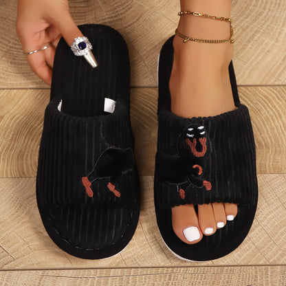 Chaussons mignons teckel grande taille - Noir - EU43-44 (US9-10) - image 1