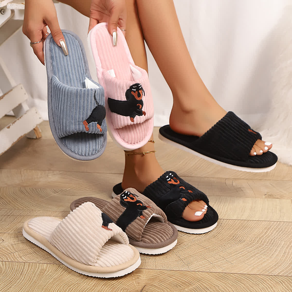 Chaussons mignons teckel grande taille - image 0