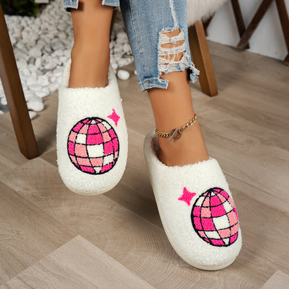 Chaussons grande taille à imprimé boule disco - image 9