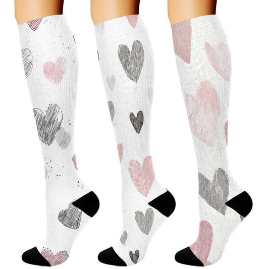 Chaussettes de compression hautes Heart Series (3 paires) - Blanc - UN - S/M - image 1