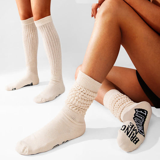 Chaussettes hautes à semelle imprimée - image 1