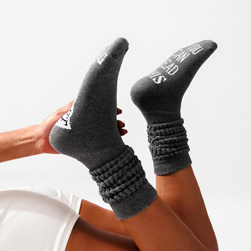Chaussettes hautes à semelle imprimée - Gris foncé - EU36-43 (US3-9) - image 19