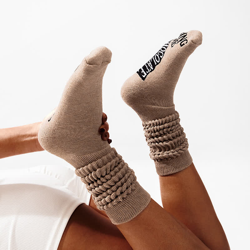 Chaussettes hautes à semelle imprimée - Café - EU36-43 (US3-9) - image 15