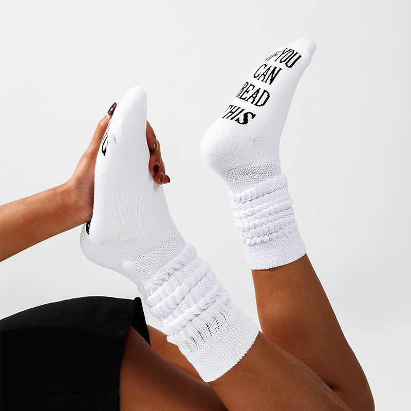 Chaussettes hautes à semelle imprimée - Blanc - EU36-43 (US3-9) - image 12
