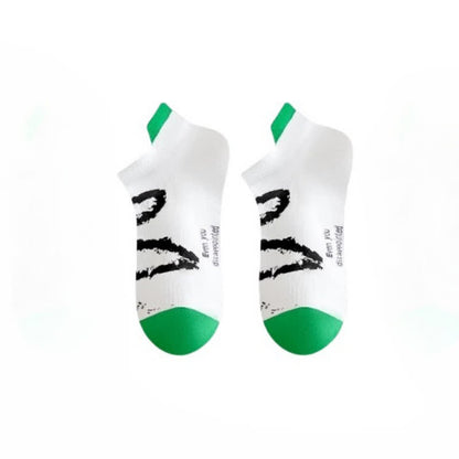 Chaussettes de compression à la cheville grande taille avec pinceau à encre (5 paires) - Blanc - EU36-44 (US3-10) - image 4