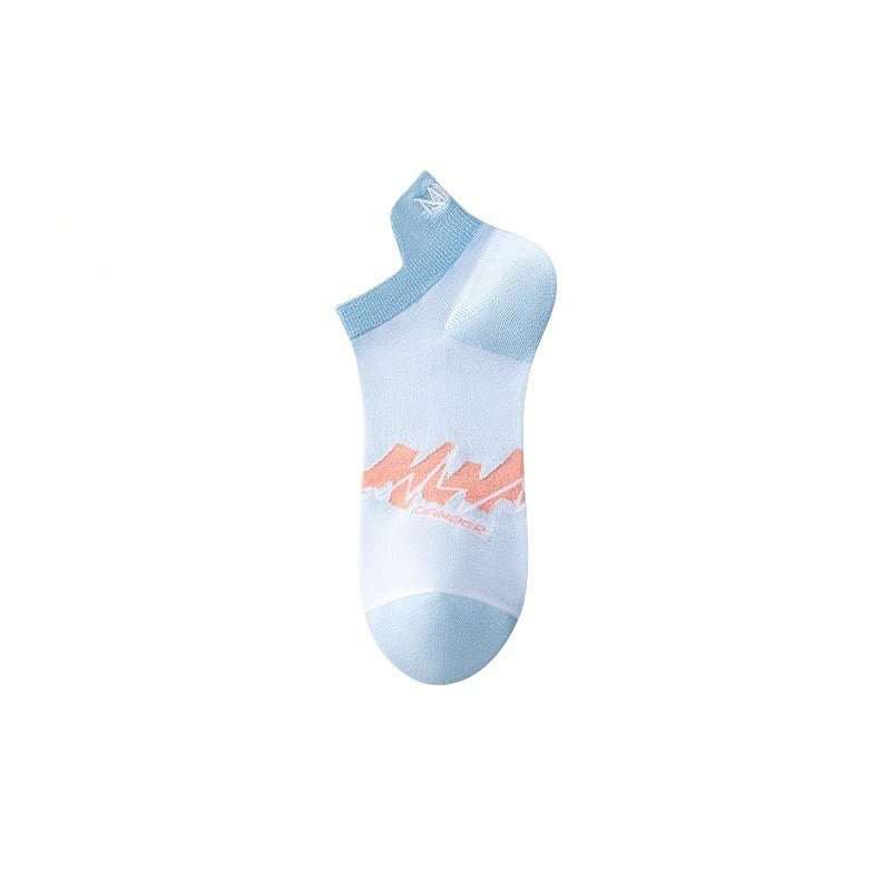 Chaussettes de compression géométriques en coton (5 paires) - Bleu - EU36-40 (US3-7) - image 11
