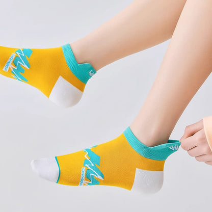 Chaussettes de compression géométriques en coton (5 paires) - image 8