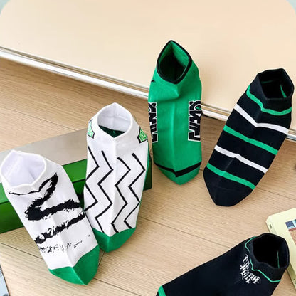 Chaussettes en coton à rayures (5 paires) - image 3