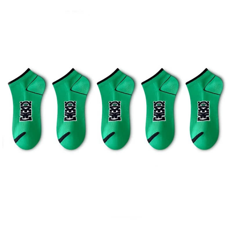 Chaussettes en coton à rayures (5 paires) - Vert - EU36-44 (US3-10) - image 11