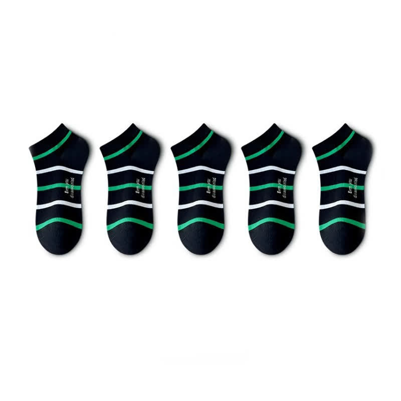 Chaussettes en coton à rayures (5 paires) - Noir et blanc - EU36-44 (US3-10) - image 9