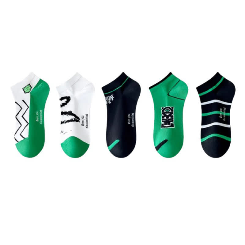 Chaussettes en coton à rayures (5 paires) - Multicolore - EU36-44 (US3-10) - image 2