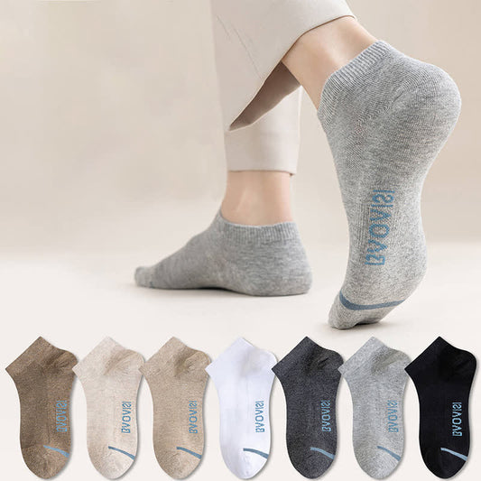 Chaussettes de couleur unie avec semelle imprimée (7 paires) - Multicolore - EU39-44 (US6-10) - image 1