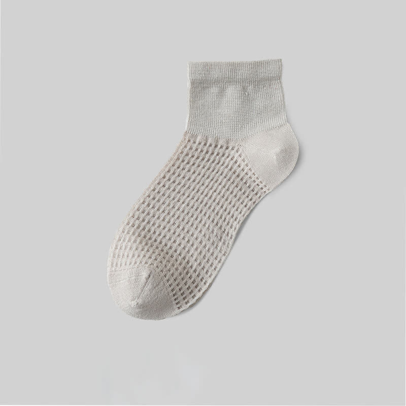 Chaussettes en soie de mûrier respirantes (9 paires) - Gris - EU36-40 (US3-7) - image 13