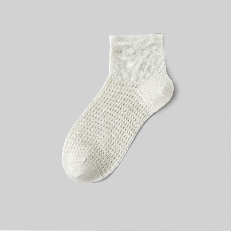 Chaussettes en soie de mûrier respirantes (9 paires) - Blanc - EU36-40 (US3-7) - image 3