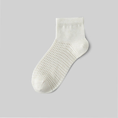 Chaussettes en soie de mûrier respirantes (9 paires) - Blanc - EU36-40 (US3-7) - image 3