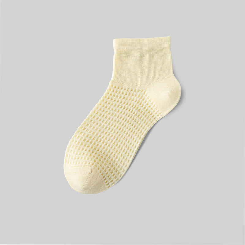 Chaussettes en soie de mûrier respirantes (9 paires) - Jaune - EU36-40 (US3-7) - image 8