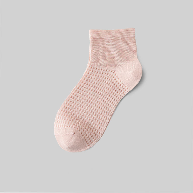 Chaussettes en soie de mûrier respirantes (9 paires) - Rose clair - EU36-40 (US3-7) - image 7