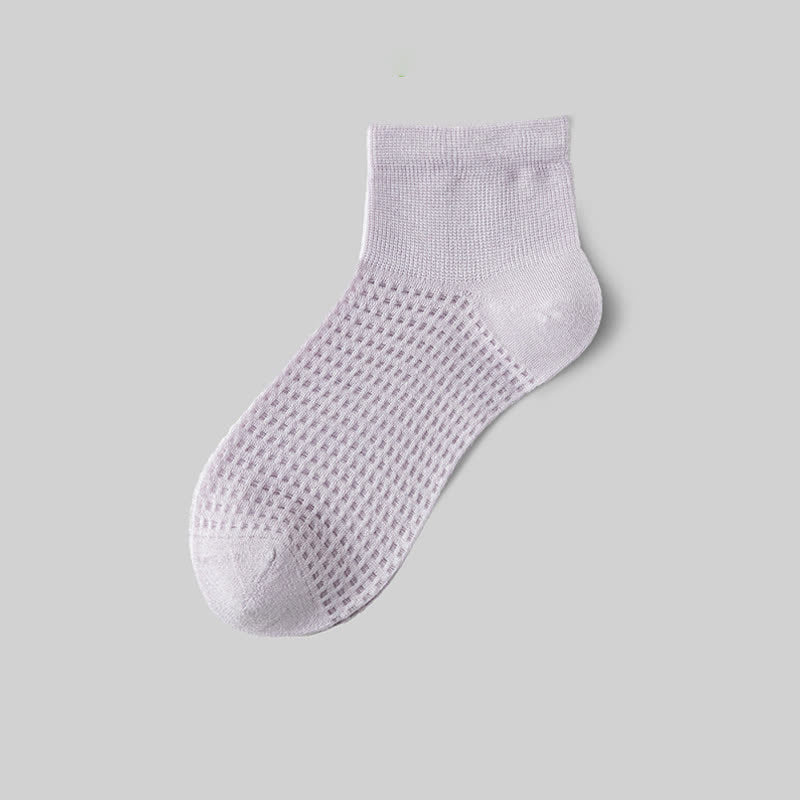 Chaussettes en soie de mûrier respirantes (9 paires) - Violet clair - EU36-40 (US3-7) - image 14