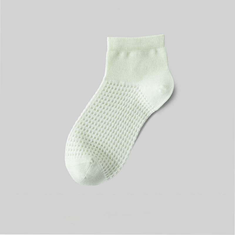 Chaussettes en soie de mûrier respirantes (9 paires) - Vert clair - EU36-40 (US3-7) - image 11