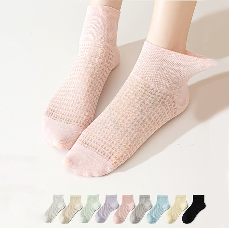 Chaussettes en soie de mûrier respirantes (9 paires) - Multicolore - EU36-40 (US3-7) - image 1