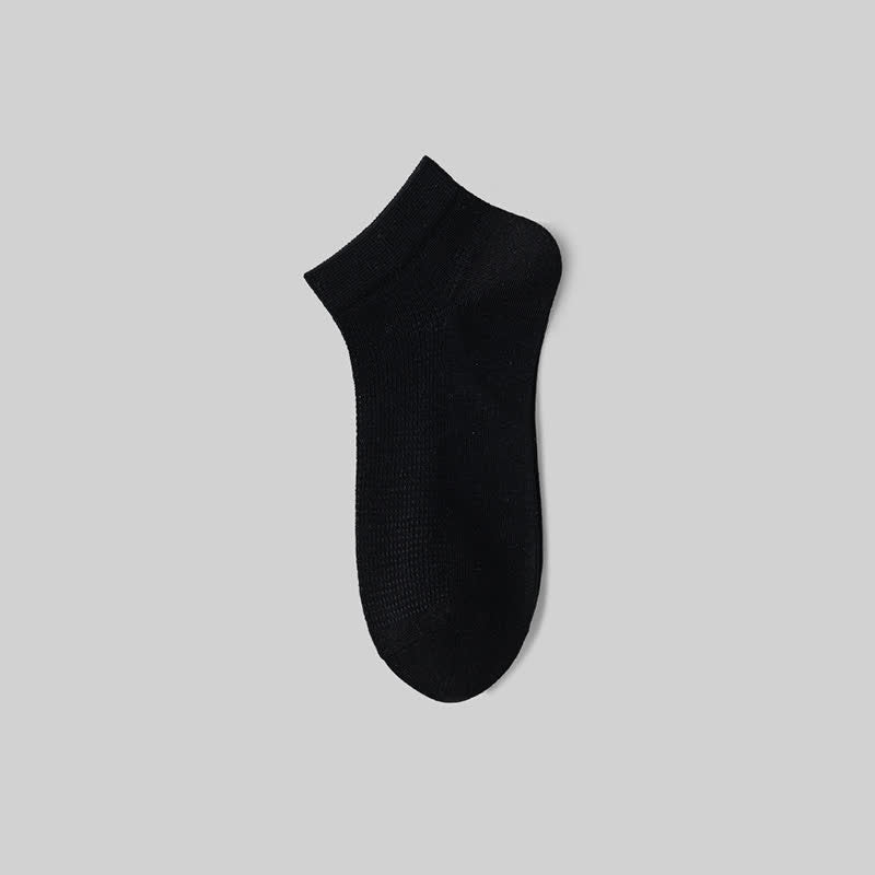 Chaussettes courtes respirantes en soie de mûrier (5 paires) - Noir - EU36-40(US3-7) - image 4