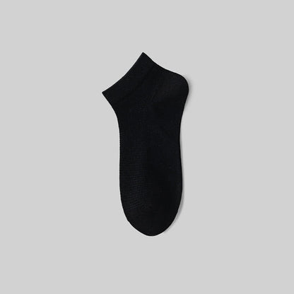 Chaussettes courtes respirantes en soie de mûrier (5 paires) - Noir - EU36-40(US3-7) - image 4