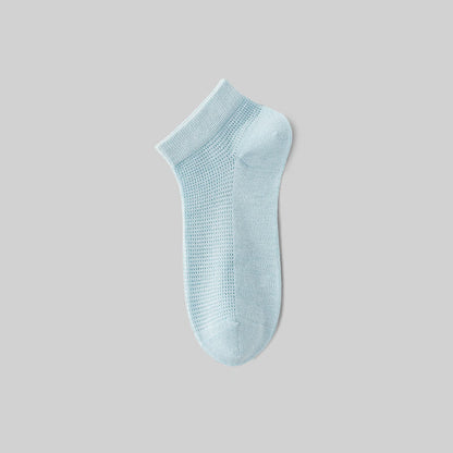 Chaussettes courtes respirantes en soie de mûrier (5 paires) - Bleu - EU36-40(US3-7) - image 11