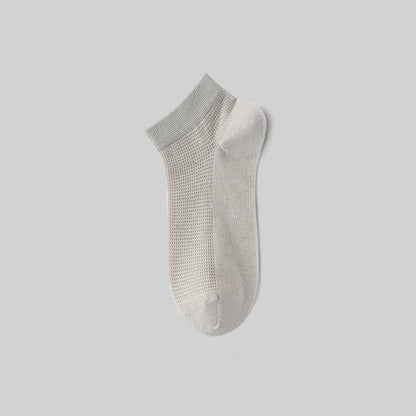 Chaussettes courtes respirantes en soie de mûrier (5 paires) - Gris - EU36-40(US3-7) - image 13