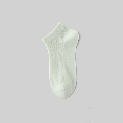 Chaussettes courtes respirantes en soie de mûrier (5 paires) - Vert clair - EU36-40(US3-7) - image 12