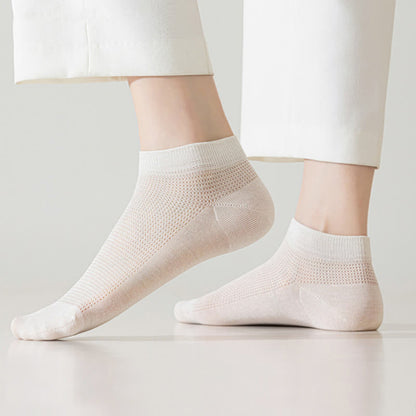 Chaussettes courtes respirantes en soie de mûrier (5 paires) - image 2