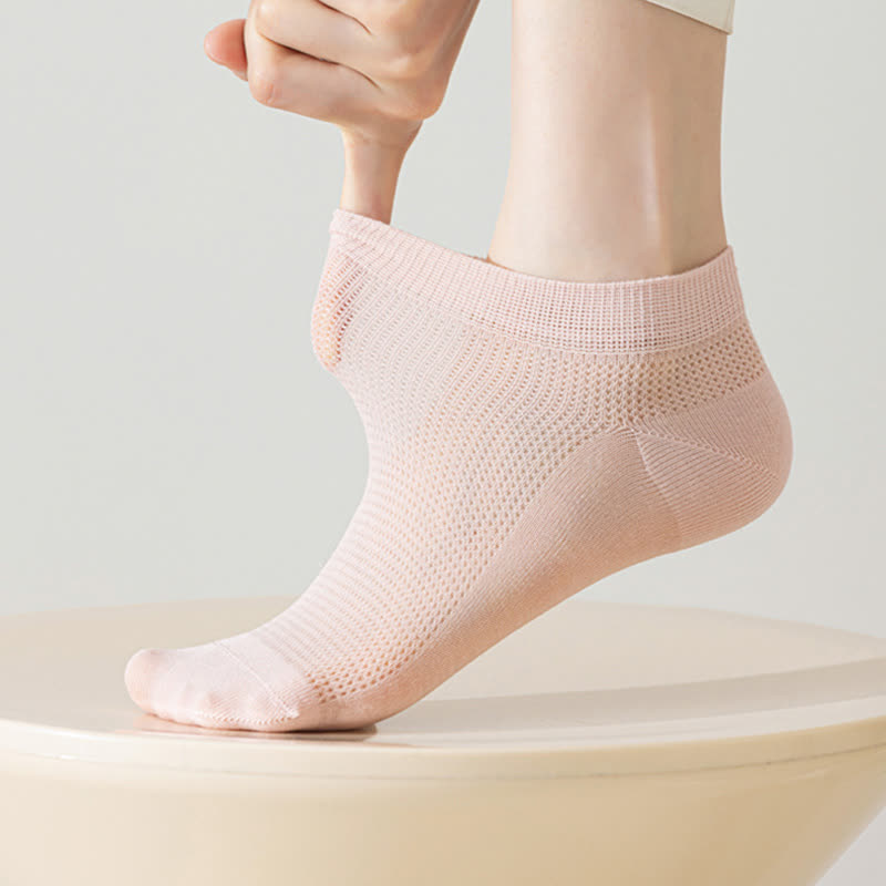 Chaussettes courtes respirantes en soie de mûrier (5 paires) - image 6