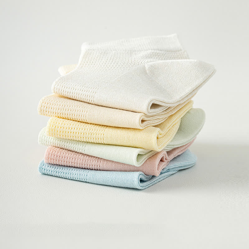 Chaussettes courtes respirantes en soie de mûrier (5 paires) - image 1