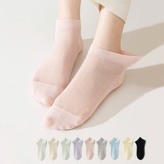 Chaussettes invisibles en soie de mûrier respirante (9 paires) - Multicolore - EU36-40 (US3-7) - image 0