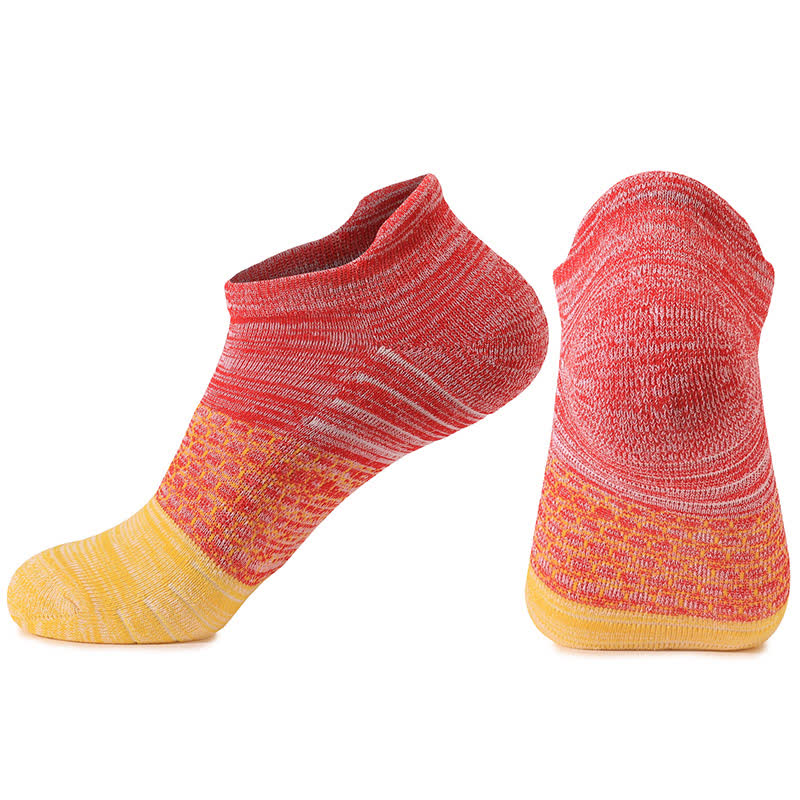 Chaussettes de compression en coton à blocs de couleurs dégradés (8 paires) - Rouge et jaune - EU39-42 (US6-8.5) - image 9