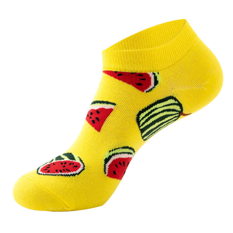 Chaussettes montantes de la série Cartoon Fruit (5 paires) - Jaune - EU36-42 (US3-8.5) - image 7