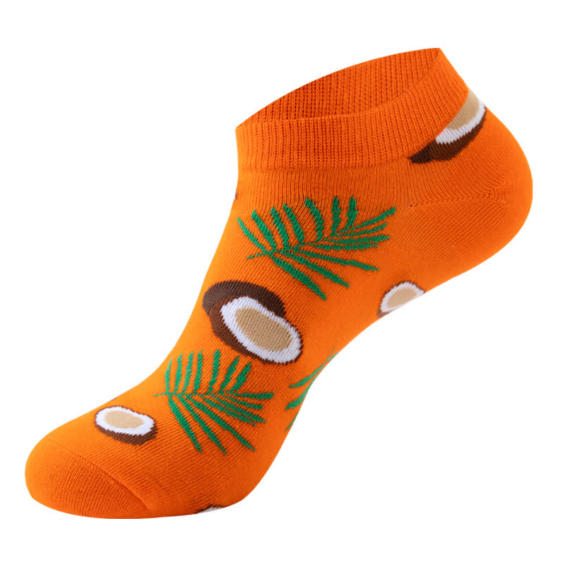 Chaussettes à la cheville colorées (6 paires) - Orange - EU36-42 (US3-8.5) - image 1