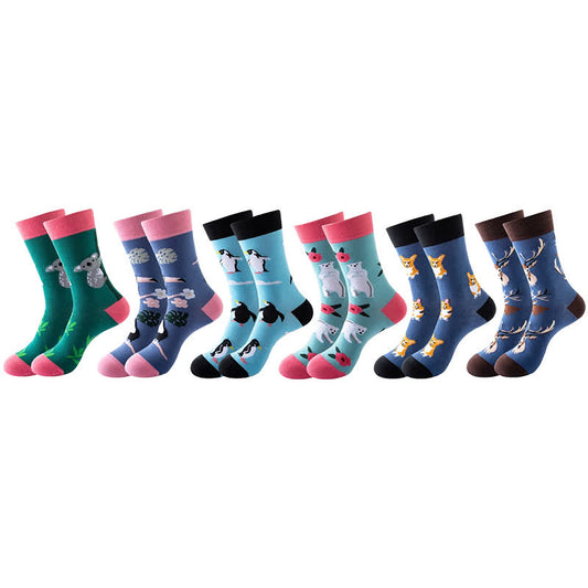Chaussettes courtes série Animal (6 paires) - Multicolore - EU36-43 (US3-9) - image 1