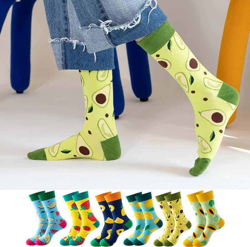 Chaussettes courtes de la série Fruits (6 paires) - Multicolore - EU36-43 (US3-9) - image 0