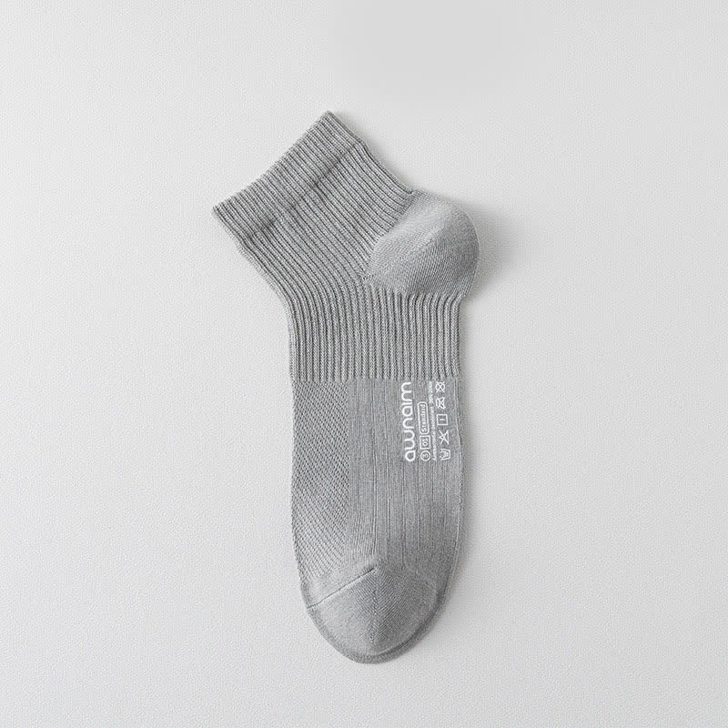 Chaussettes à imprimé lettre en maille de coton (7 paires) - Gris clair - EU39-44 (US6-10) - image 11