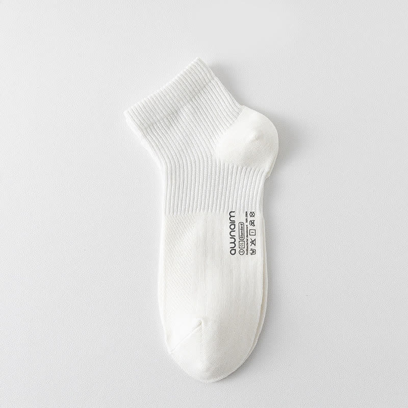 Chaussettes à imprimé lettre en maille de coton (7 paires) - Blanc - EU39-44 (US6-10) - image 6