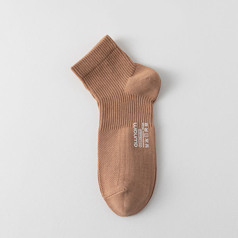 Chaussettes à imprimé lettre en maille de coton (7 paires) - Kaki - EU39-44 (US6-10) - image 8