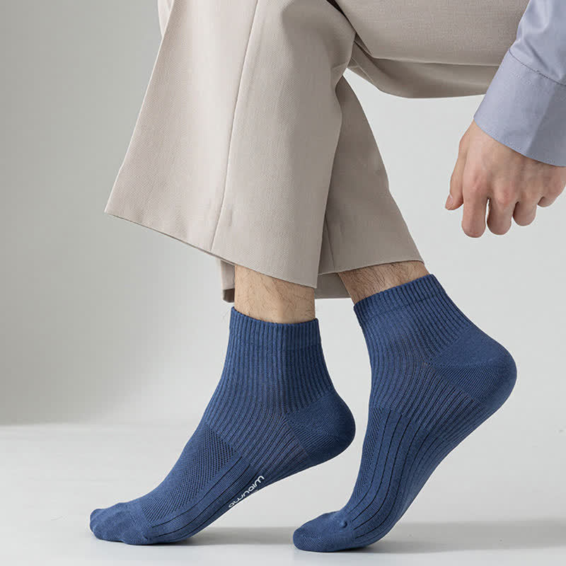 Chaussettes à imprimé lettre en maille de coton (7 paires) - image 9